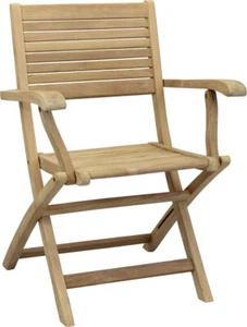 VivaGarden Sedia da Giardino Palm Pieghevole in Legno cm 42x60x85 h Marrone - Foto 1 di 1