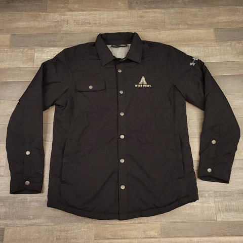 West Point Mens Medium Black Under Armour Polyester Snap Front Coldgear Army Cover