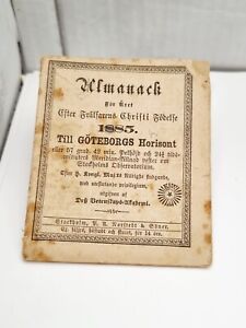 Antique Swedish Almanac Pocket Calendar Diary 1885