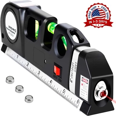 Nivel Láser De Línea Herramienta Línea Cruzada Multiproposito Con Cinta Métrica Foto 1 de 4