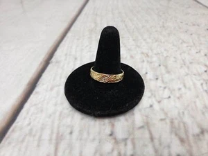Anillo YG Unisex Talla 10.5 1.89DWT Banda Oro Amarillo 10k, Hojas Grabadas - Imagen 1 de 6