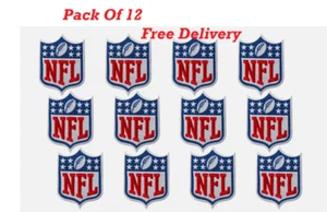 Patch ricamata calcio logo NFL dimensioni piccole ferro su 1,5x1,25" 12 pezzi - Foto 1 di 3