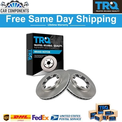 TRQ New Front Brake Rotors Pair Set For 1986-2002 Nissan D21 Frontier Pathfinder - Image 1 of 4