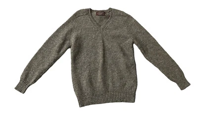 Vintage Traditionalist 100% Wool Long Sleeve Sweater Men's Size Medium M Grey - Image 1 of 4