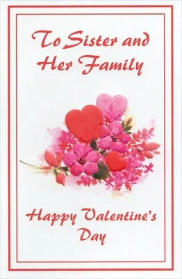 Tarjeta amorosa del día de San Valentín PARA HERMANA Y SU FAMILIA por Saludos Populares + ✉ Foto 1 de 4