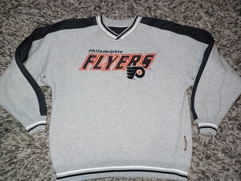 Vtg 90s Lee Sport Philadelphia Flyers Sweatshirt Mens L Crew Neck Embroidered Cover
