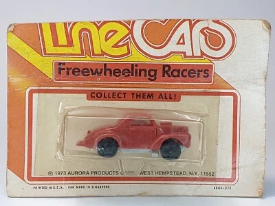 Cartão de corte Aurora Vintage HO 1973 Speed Line Cars Red Willys Gasser caixa de charuto RARO - Imagem 1 de 4
