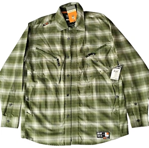 Akademiks Brand new Radio FLNL Plaited Button Down Long Sleeve Men Shirt Sz L - Picture 1 of 12