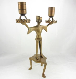 9" Reproduction Medieval Revival Gothic Mannleinleuchter Man Candlestick Metal - Picture 1 of 8