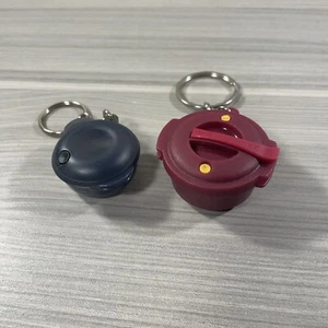 Tupperware Keychain Set of 2 Mini Micro Steamer Heat n Serve Original Bags New! - Picture 1 of 5