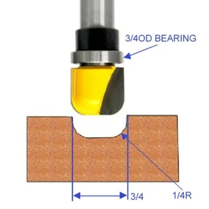 1 pc 1/2" SH 3/4" Dia Dish, Bowl & Tray Router Bit  sct-888 - Picture 1 of 12