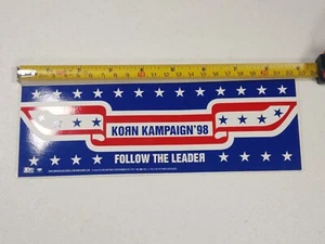 🌽 Vtg Korn Follow the Leader Kampaign ‘90s Bumper Sticker Sony Music Nu Metal - Picture 1 of 5