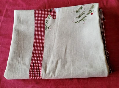 GRANDE NAPPE CHAMPETRE NEUVE 215 CM X 130 CM 100% COTON ITALIEN - Photo 1/4