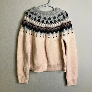 Gap Size 12 Wool Blend Fair Isle Knit Sweater Christmas Holiday - Picture 1 of 5