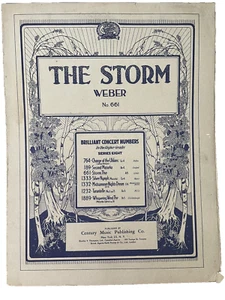 The Storm Sheet music by Weber No 661 Great Graphic Cover Century Music Pub Co - Picture 1 of 6