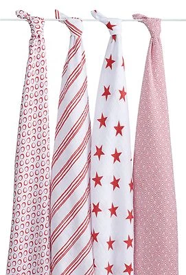 ADEN + ANAIS MUSLIN SWADDLE BLANKET CLASSIC 100% COTTON BREATHABLE MUSLIN x4 - Image 1 of 2