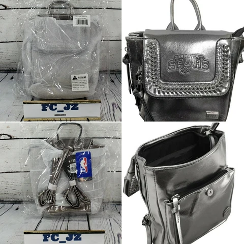 San Antonio Spurs Metallic Mini Backpack NBA Licensed Gear ~ NEW ~ ON HAND Cover