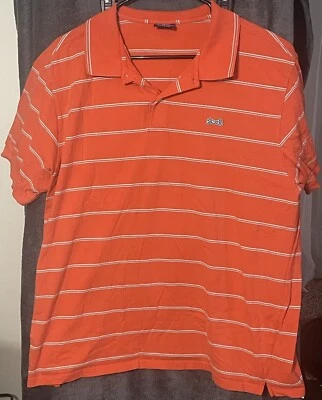 Le Tigre Polo Shirt Mens XL Extra Large Orange Striped Golf Preppy Tiger - Image 1 of 4