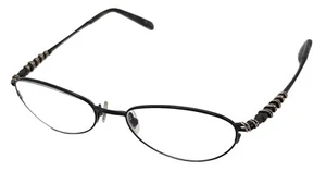 Carolina Herrera Black Oval Metal Reading Glass Frame. H105. 52mm. 2.5X - Picture 1 of 12