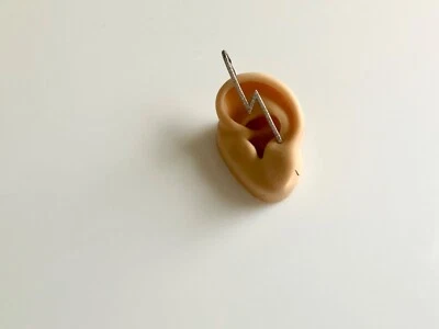 Lightning Bolt Crystal EarCuff Wrap Crawler Hook Earring Silver or Black Accent - image 1 of 3