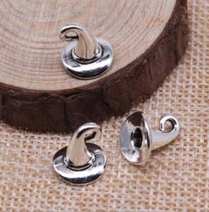 20 piezas 10x10mm Tibetano Aleación de Plata Dije Sombrero de Bruja Colgante Artesanía H1246 - Imagen 1 de 2