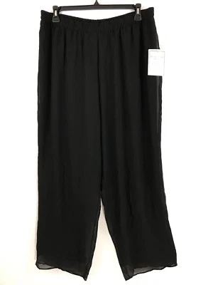 Pantalones para mujer Roaman’s forrados cintura elástica transparente talla: 26W entrepierna: 30 Foto 1 de 4