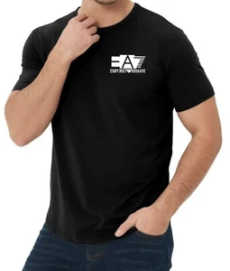 Emporio Armani Black Mens cotton T shirt Short sleeve, size M*L*XL*2XL*3XL - Picture 1 of 5