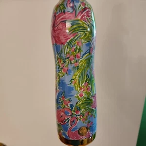 Lilly Pulitzer Water Bottle 16 Oz Fruity Flamingo pattern/EUC - Picture 1 of 8