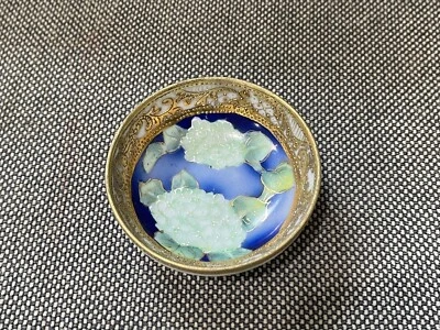 Antiguo plato de sal abierto japonés IE & C Co. de porcelana con decoración floral Foto 1 de 4