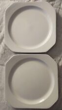 IKEA Plates Square Dinner White Square 7"×7" Made In Great Britain Set Of 2 