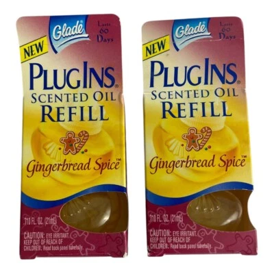 2 pk GLADE PlugIns Scented Oil Refill GINGERBREAD SPICE 2001 Discontinued  NOS - Image 1 of 2