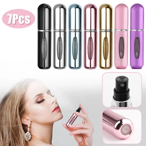 7PCS Refillable Travel Portable Perfume Atomizer Bottle Spray Pump Case 5ML Gift - Picture 1 of 8