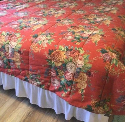 Edredón vintage Ralph Lauren Aylesbury corteza floral casa de campo tamaño queen Foto 1 de 4