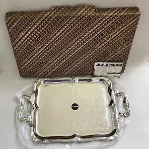 VTG ALESSI Rectangular Tray Handles #770 BAROCCO INOX 18/10 Decorated 35x28 cm - Picture 1 of 12