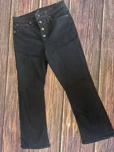 J. Crew Factory High Rise Crop Flare Signature Stretch Jeans Size 27 Dark Wash - Picture 1 of 10