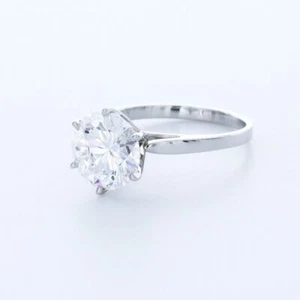 ANILLO SOLITARIO CLÁSICO PUNTA PLATINO CORTE REDONDO DIAMANTE CREADO EN LABORATORIO E/VS1 4,0 QUILATES - Imagen 1 de 4