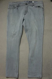 Volcom Vorta Jeans Men's 38 Gray Denim Slim Fit 5-Pockets Straight Leg Zip Fly - Picture 1 of 14