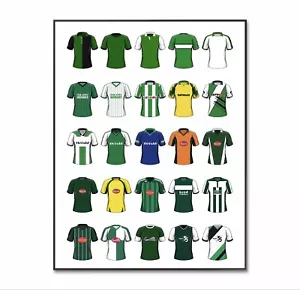 Camisa de fútbol Plymouth Argyle, póster de fútbol Plymouth, estampado de kit clásico, A4 - Imagen 1 de 4