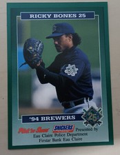 1994 Milwaukee Brewers Police - EAU CLAIRE POLICE DEPT FIRSTAR BANK EAU CLAIRE