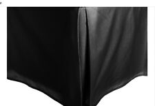 Solid Faux Silk Bed Skirt Queen/King Dust Ruffle Bedding 14" Drop Black + Colors