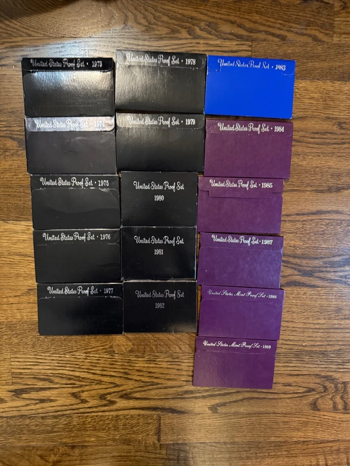 US proof sets 1973-1989 (missing 1986) - Image 1 of 1