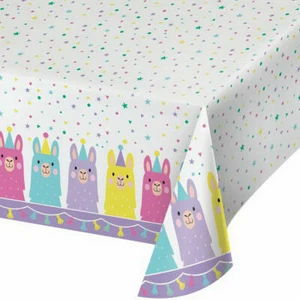 Llama Party Supplies Plastic 54" x 102" Tablecover CLEARANCE - Picture 1 of 1