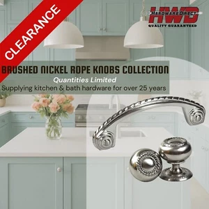 AUSVERKAUF Seilknopf oder Ziehgriff * Nickel gebürstet * Küche Bad Schrank rund - Bild 1 von 13