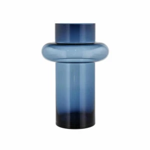Lyngby Glas Vase Tube, längliche Dekovase, Blumenvase, Glas, Dark Blue, 40 cm - Bild 1 von 3