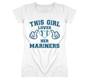 This Girl Loves Her Seattle Mariners Baseball Heart T Shirt - Picture 1 of 3