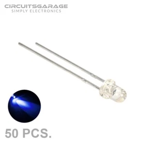 Bombilla de diodo emisor de luz LED azul transparente ultra brillante 50 X 3 mm - EE. UU. - Imagen 1 de 6