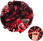 Red and Black Metallic Fluffy Cheerleader Pom Poms 2 PCS 12 inch for Team Spirit