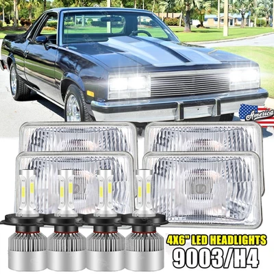 Faros LED de haz alto/bajo A++ Fit 1982-1987 Chevrolet El Camino 4 piezas 4X6 pulgadas Foto 1 de 4