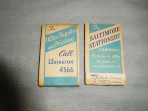 Pañuelos de lápiz labial Kleenex vintage años 40 ~ 2 paquetes ~ publicidad papelería Baltimore - Imagen 1 de 7