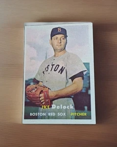 1957 Topps Baseball Card Boston Red Sox Ike Delock #63 Vtg N-Mint No Creases  - Picture 1 of 2